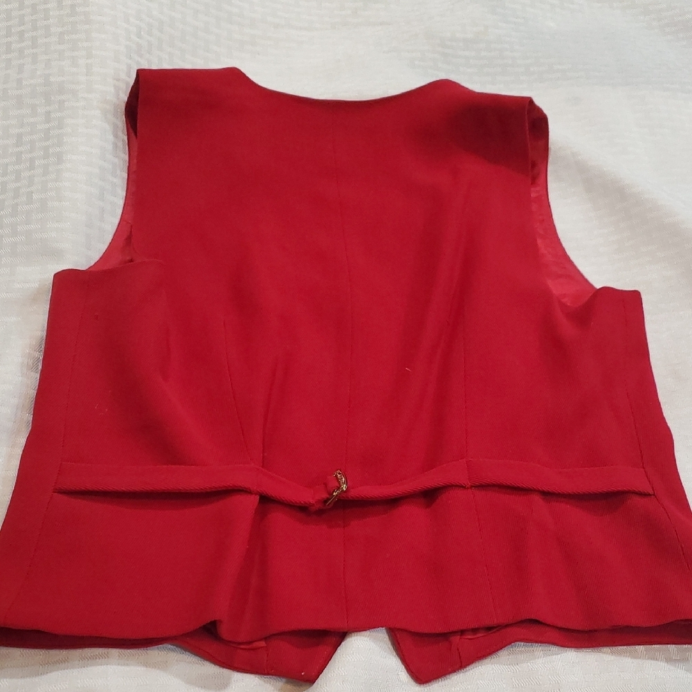 Vtg Lauren Ralph Lauren Red Vest with Gold Buttons - Picture 5 of 12